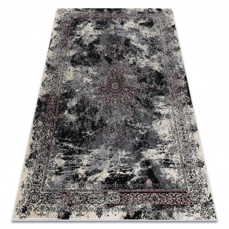 Covor VINCI 1407 modern Rozetă vintage - structural fildeş / roșu, 140x190 cm