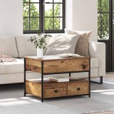 vidaXL Masă de cafea cu sertar Lemn vechi 70x50x50cm Lemn Stratificat 883048