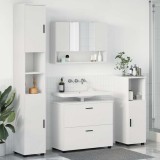vidaXL Set de mobilier pentru baie cu raft 4 pcs Alb 30 x 35 x 192 cm