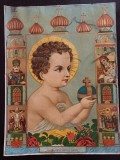 PM407N Răscumpărătorul lumei, litografie rom&acirc;nească religioasă de epocă