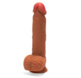 Dildo Realistic Dublu-Stratificat, Brun, 22 cm, X-Men