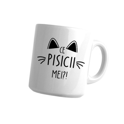 Cana alba personalizata &amp;quot;Ce pisicii mei?!!&amp;quot;, INOVATIX&amp;reg;. 330ml foto