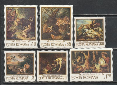 Romania 1970 - #741 Reproduceri de Arta Scene de Vanatoare 6v MNH foto