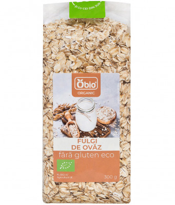 Fulgi de ovaz fara gluten bio 300g Obio foto