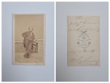 Fotografie de colectie CDV Atelier Julius Leth, Portret (personalitate, insemnari olografe pe revers), Wien, Viena, Austria, Austro-Ungaria, 1864