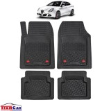 Covorase Auto TeamCar&reg; Tip Tavita Compatibile Alfa Romeo Giulietta Generatia I (2010&ndash;2020) Negru Material Rezistent, Cauciuc