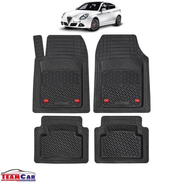 Covorase Auto TeamCar&reg; Tip Tavita Compatibile Alfa Romeo Giulietta Generatia I (2010&ndash;2020) Negru Material Rezistent