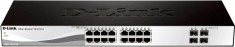 SWITCH D-LINK SMART 16 porturi Gigabit + 4 porturi combo SFP, carcasa metalica, rackabil, &amp;quot;DGS-1210-20&amp;quot; (timbru verde 2 lei)