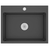 Cumpara ieftin Chiuveta de bucatarie lucrata manual, negru, otel inoxidabil