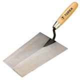 Mistrie trapezoidala din inox Topex, 200 x 140 mm, maner lemn