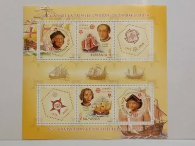 Romania 2005 - 50 de ani timbre Europa(Cept), bloc neuzat foto
