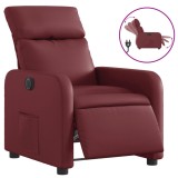 Cumpara ieftin Fotoliu rabatabil electric, rosu vin, piele ecologica