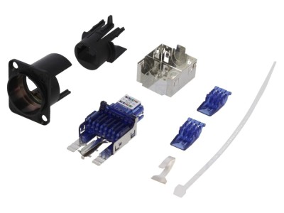 Conector adaptor soclu etherCON ecranat aurit foto