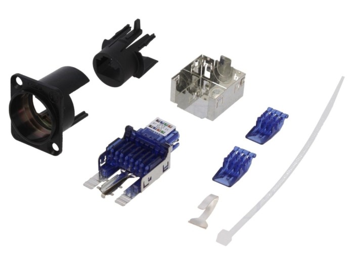 Conector adaptor soclu etherCON ecranat aurit