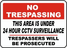 24 Hour CCTV Surveillance Sign foto