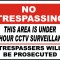 24 Hour CCTV Surveillance Sign
