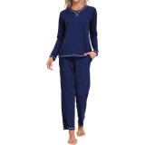 Pijamale lungi pentru femei, două piese, pijamale calde de iarnă, lenjerie de casă respirabilă și moale