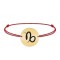 Amelie - Bratara personalizata snur banut cu semn zodiacal din argint 925 placat cu aur galben 24K