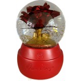 Glob de sticla muzical decorativ 15 CM, Trandafir