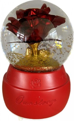 Glob de sticla muzical decorativ 15 CM, Trandafir foto