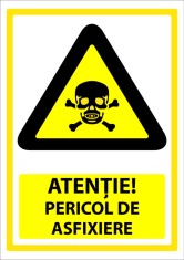 Indicator de securitate atentie pericol de asfixiere foto
