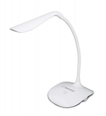 Lampa LED, Esperanza Acrux ELD103W, brat flexibil 21 cm, alimentare duala, cablu 110 cm, 4 x AAA, alba foto