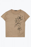 Tricou fete Sisley 150 cm, 10-11 ani, Bej, 150 CM