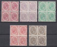 ROMANIA 1891 LP 48 CAROL I - 25 ANI DE DOMNIE GUMA ORIGINALA SERIA IN BLOC DE 4 TIMBRE MNH/SARNIERA