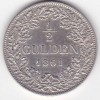 GERMANIA Wurttemberg 1/2 &frac12; Gulden Wilhelm I 1861, Europa, Argint
