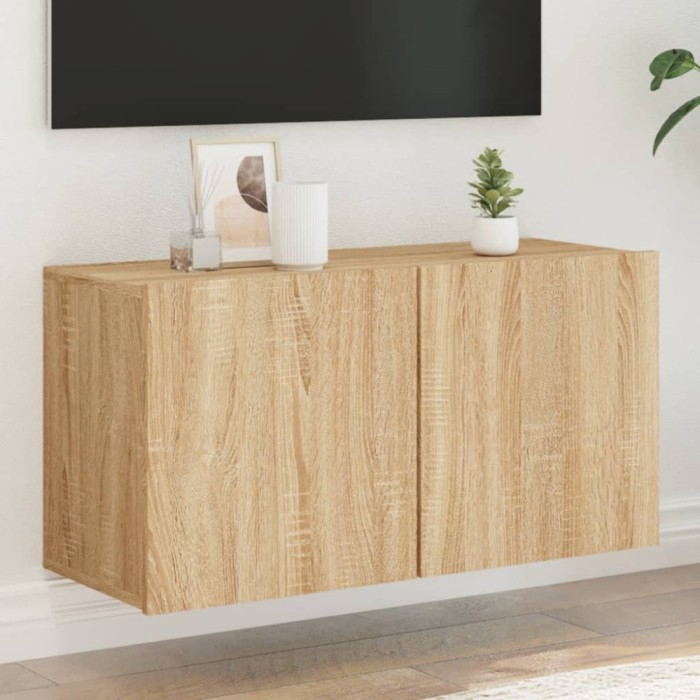 vidaXL Comodă TV de perete, stejar sonoma, 80x30x41 cm