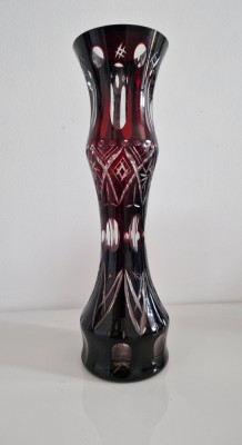 VAZA CRISTAL Rosu Rubin 25 cm foto
