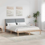 Cumpara ieftin Cadru de pat cu headboard Maro 160 x 200 cm Lemn de pin masiv