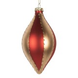 Cumpara ieftin Set 6 globuri brad Craciun sticla rosie aurie x-mas &Oslash; 8x15 cm
