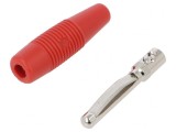 Mufă banană roșie 4mm 16A 60VDC neizolată, HIRSCHMANN