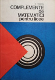 D. V. Ionescu - Complemente de matematici pentru licee (editia 1978)