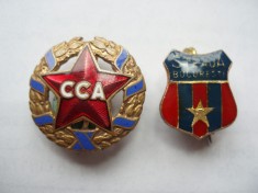 ROMANIA - SET INSIGNE CCA (STEAUA ) 1956 , RPR, RARA + FC STEAUA BUCURESTI , IM 1.221