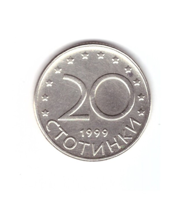 Moneda Bulgaria 20 stotinki 1999, stare buna, curata