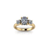 Inel de dama din aur galben 14K, piatra zirconiu - 60