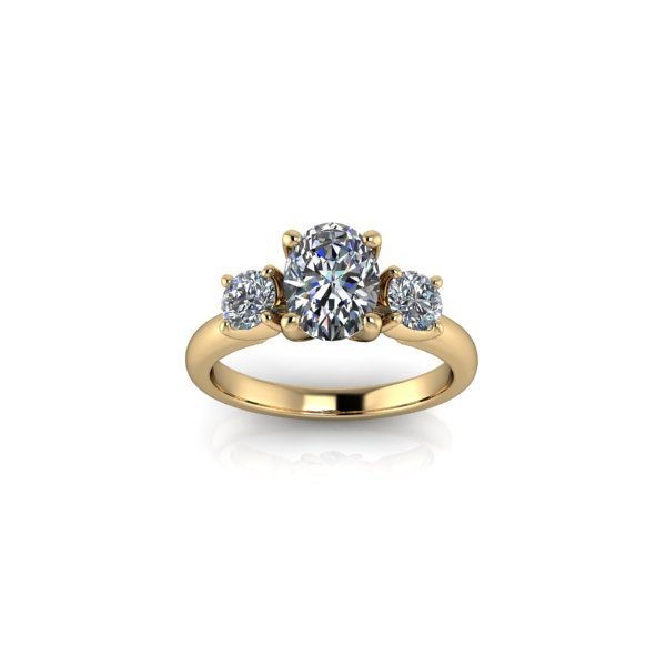 Inel de dama din aur galben 14K, piatra zirconiu - 48