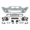 Set bara fata BMW Seria 5 (E60/E61), 06.2003-06.2010, cu gauri spalator; grunduit, de vopsit; type M-Tech; cu grile inferioare; cu suport numar inmat
