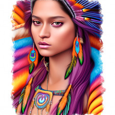 Sticker decorativ, Indian Beauty, Roz, 70 cm, 9119ST