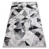 Covor TULS structural, franjuri 51211 modern, Geometric antracit, 80x150 cm