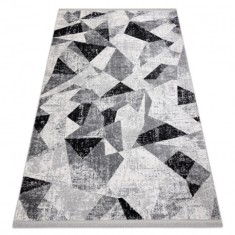 Covor TULS structural, franjuri 51211 modern, Geometric antracit, 200x290 cm