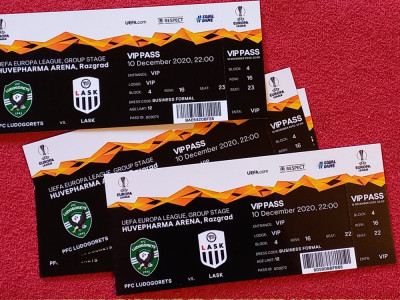 Bilet (VIP) meci fotbal PFC LUDOGORETS - LASK LINZ (Europa League 10.12.2020) foto