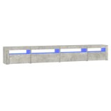 Cumpara ieftin Comoda TV cu lumini LED, gri beton, 270x35x40 cm
