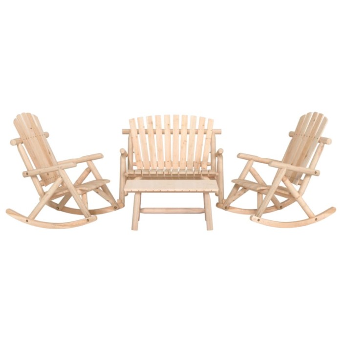 Gossi set mobilier de gradina, 4 piese, lemn masiv de molid