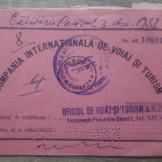 Carnet Compania Internationala de Voiaj si Turism/ anii '30