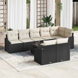 VidaXL Set de canapele pentru grădină 9 pcs Negru Rattan poli 3346777