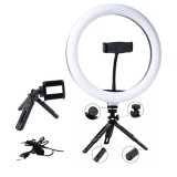 Lampa circulara Ring Light LED 26 cm + mini trepied + suport telefon