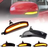 Semnalizari dinamice LED oglinda pentru RENAULT Koleos HY 2011-2017, secventiale, carcasa neagra, plug &amp; play